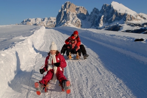 Rodeln auf der Seiser Alm